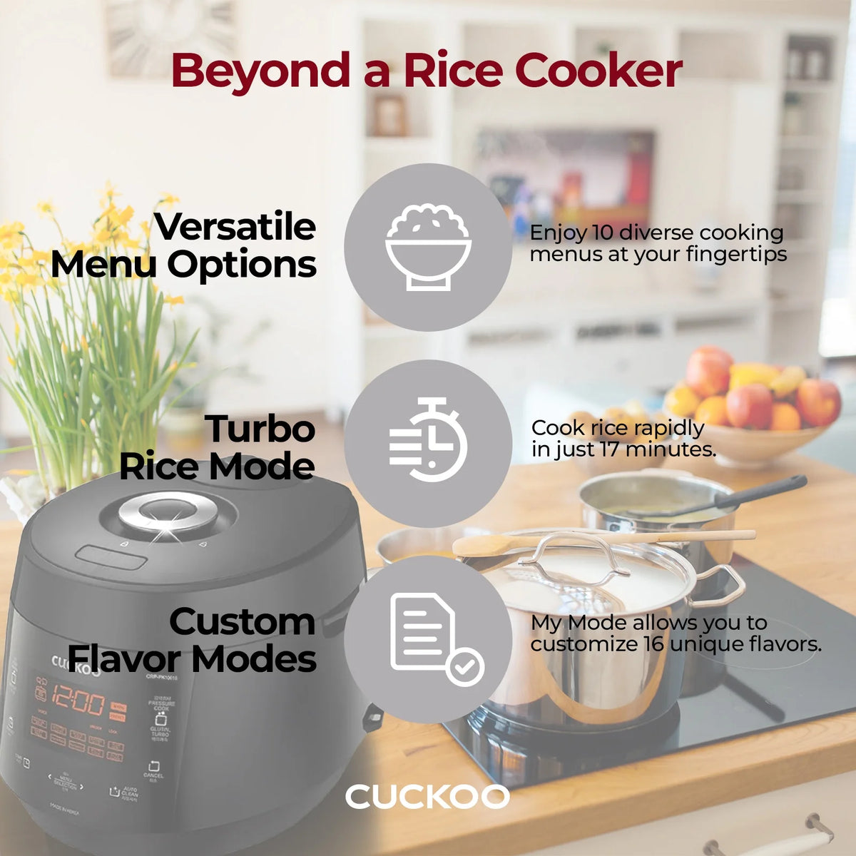 CUCKOO CRP-PK1001S 10-Cup (Uncooked) / 20-Cup (Cooked) Heating Pressure Rice Cooker & Warmer (Black)