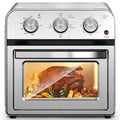 Plum Chef 13QT Air Fryer Toaster Oven Combo, 7-in-1 Multifunctional Countertop Oven with 360�� Hot Air Circulation for Healthy Oil-Free Cooking, Family Size, Stainless Steel, Silver