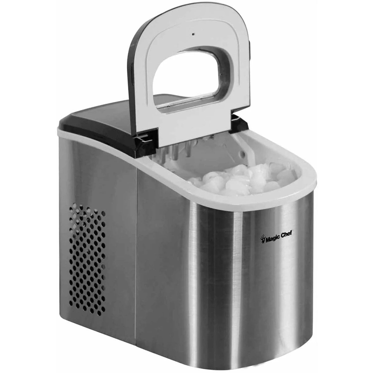 Magic Chef 27 lb Capacity Portable Countertop Ice Maker, Stainless Steel (Bullet Ice)
