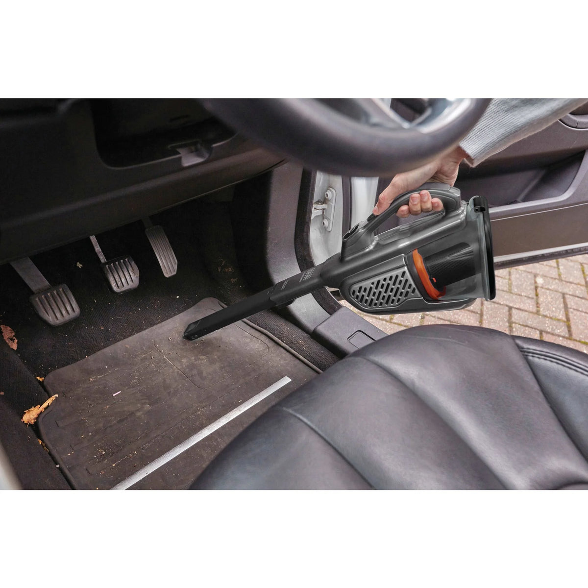 BLACK+DECKER Dustbuster AdvancedClean+ 12V Lithium Cordless Handheld Vacuum with Powered Pet Head for carpet and upholstery, HHVK320JZ01