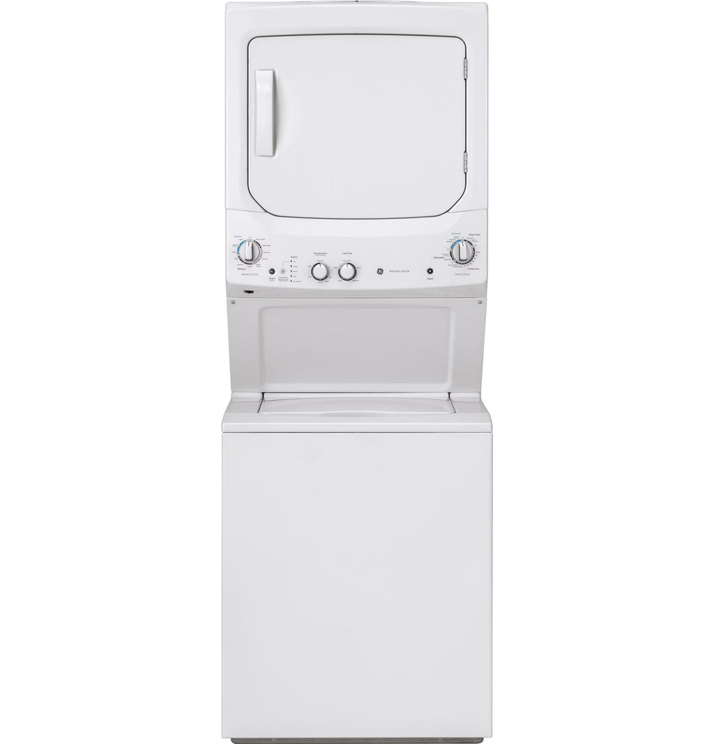 GE Unitized Spacemaker 3.8 DOE cu. ft. Stainless Steel Washer and 5.9 cu. ft. Gas Dryer