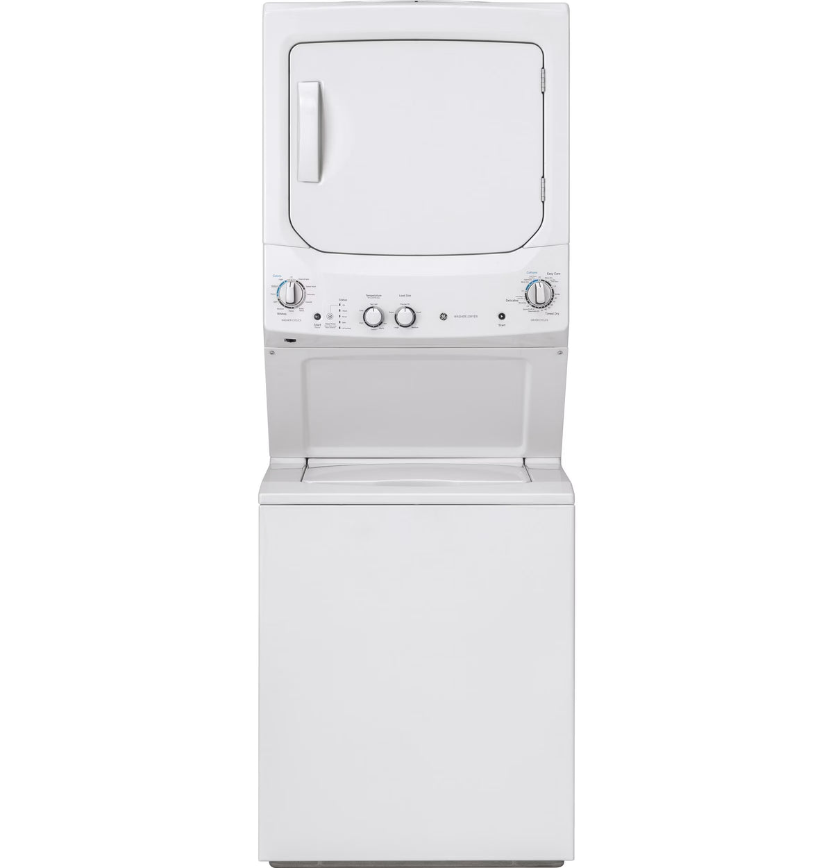 GE Unitized Spacemaker 3.8 DOE cu. ft. Stainless Steel Washer and 5.9 cu. ft. Gas Dryer