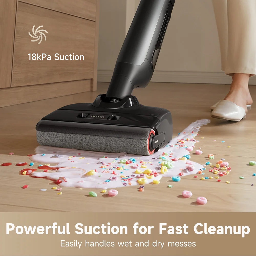 MOVA M10 Cordless Wet Dry Vacuum,Dual-Edge Self-Cleaning,18bar Suction,Zero-Tangle