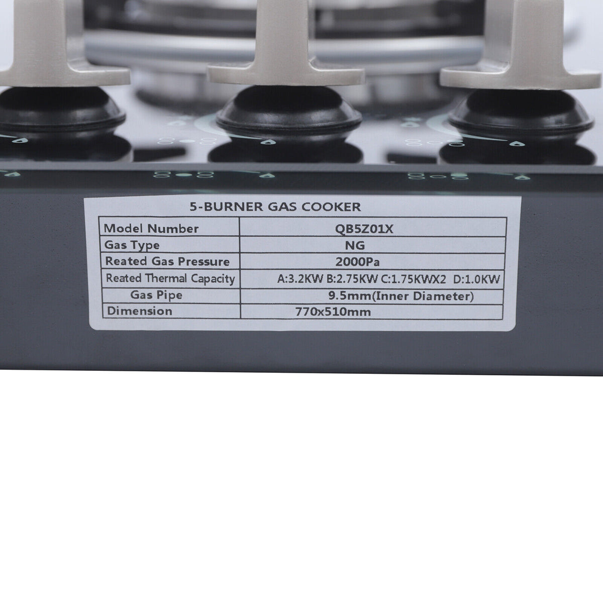 30"Gas Cooktop 5 Burners Gas Stove Cooktop NG Gas Stove Black for Kitchen