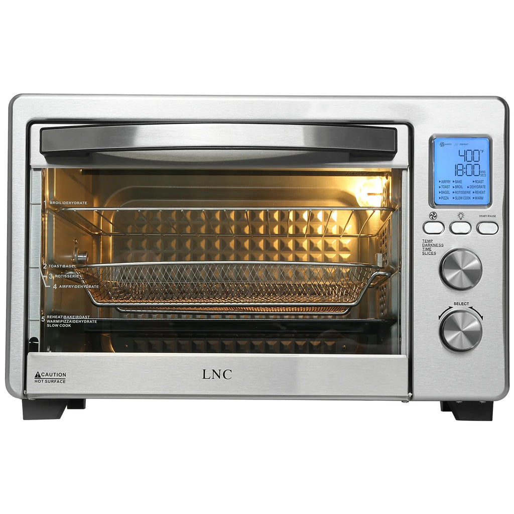LNC 34 qt Air Fryer, Black - Ready Light Indicator