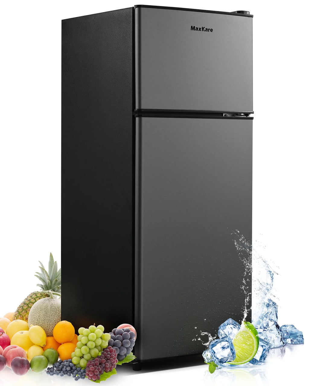 MaxKare 3.6 cu.ft Mini Fridge with Freezer, Perfect for Dorm, Small Spaces, Large Capacity, Energy Efficient- Dark Gray
