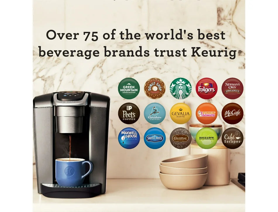 Restored Keurig K-Elite Single-Serve K-Cup Pod Coffee Maker, Brushed Slate (Refurbished)