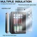 Compact 20 Can Beverage Fridge with Glass Door, 0.9 Cubic Foot Under Counter Cooler with Digital Display