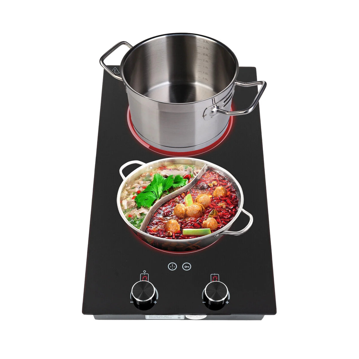 2100W Electric Induction Cooktop Stove Top 2-Burner Touch Control + Child Lock