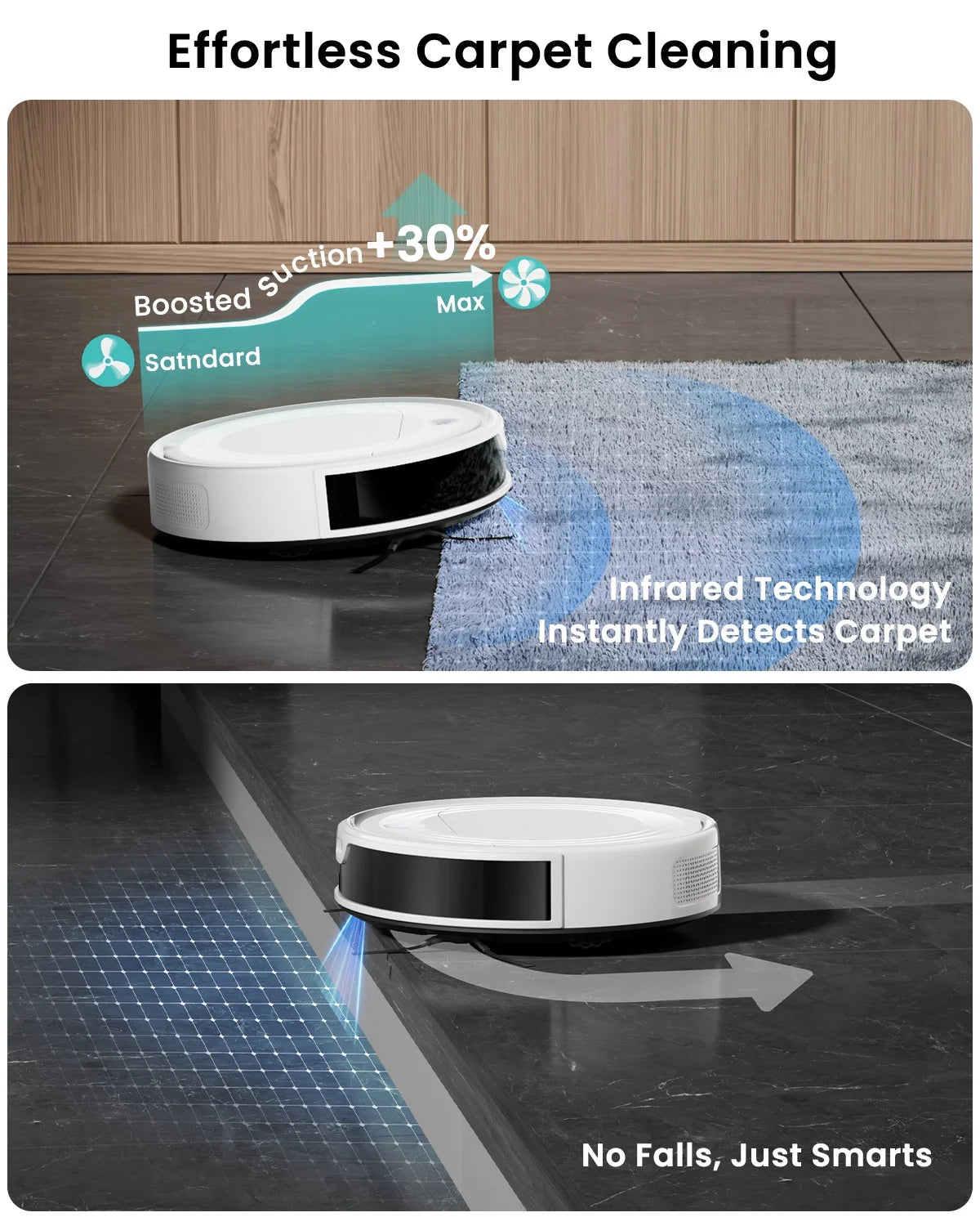 Lefant Robot Vacuum Cleaner with 4500Pa Suction, PSD Obstacle Avoidance, APP/Remote/Voice Control,Ideal for Pet hair, M310