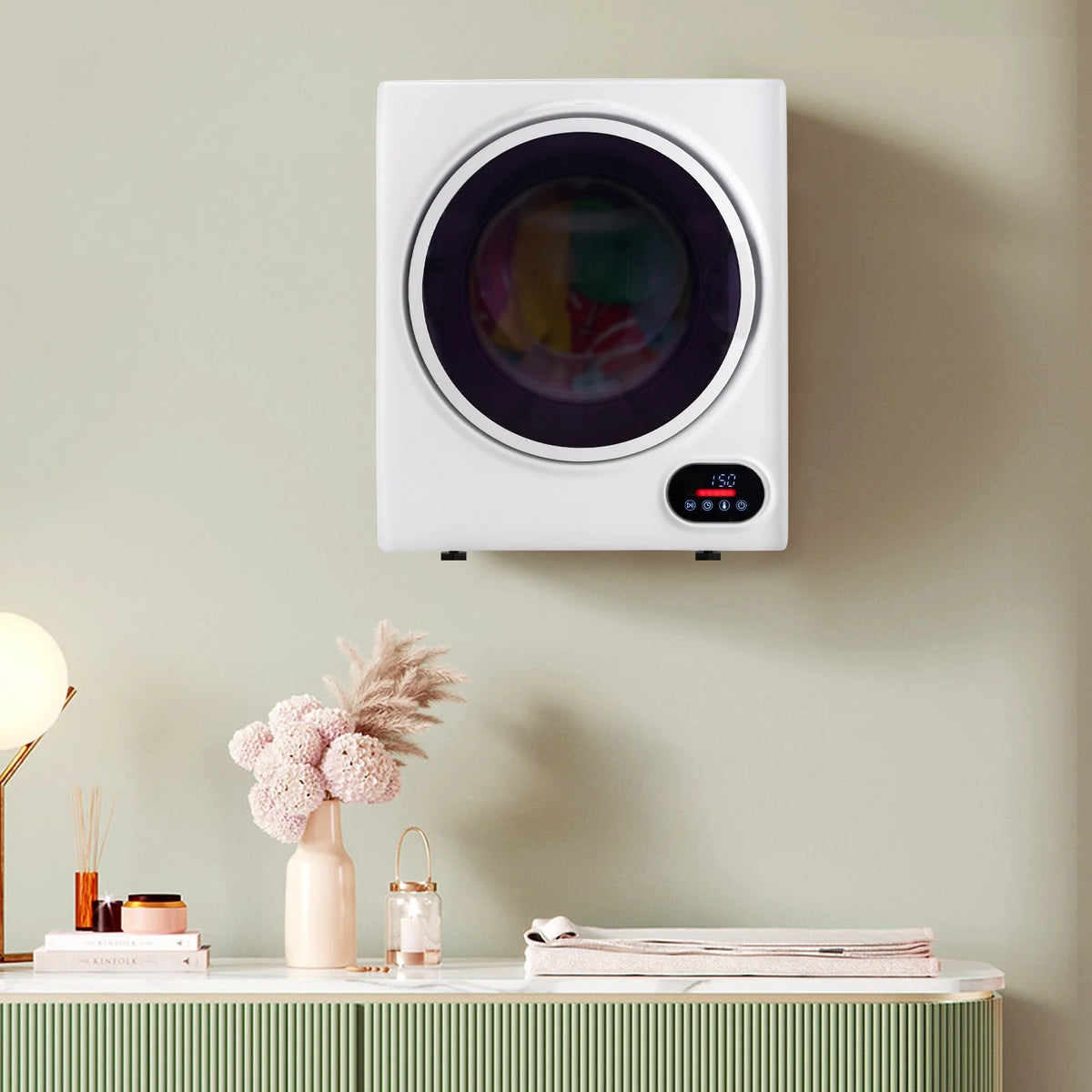 GYJ28-88-E Compact portable Household clothes Dryer 1.5CUFT Drum Dryer with LED display -White 120V 2.5KG