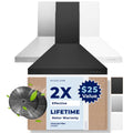 Hauslane Chef Series Base Model WM-530 30" Convertible Wall Mount Chimney Range Hood 120V in Matte Black