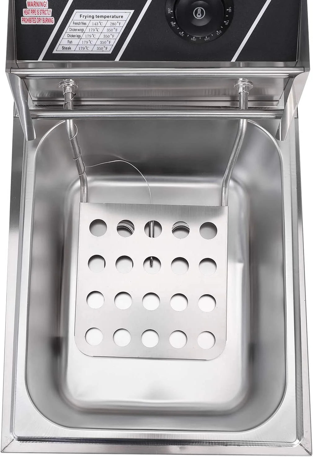 ZOKOP 6L Electric Deep Fryer, Kitchen Frying Machine, Countertop Stainless Steel French Fryer W/Basket, 2500W