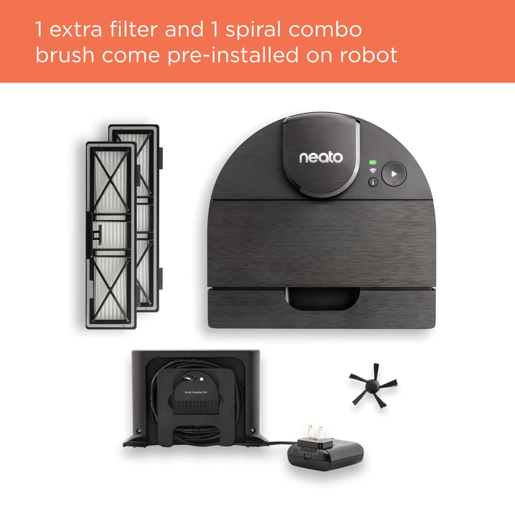 Open Box Neato D9 Intelligent Robot Vacuum Wi-Fi Connected with LIDAR Navigation in Black