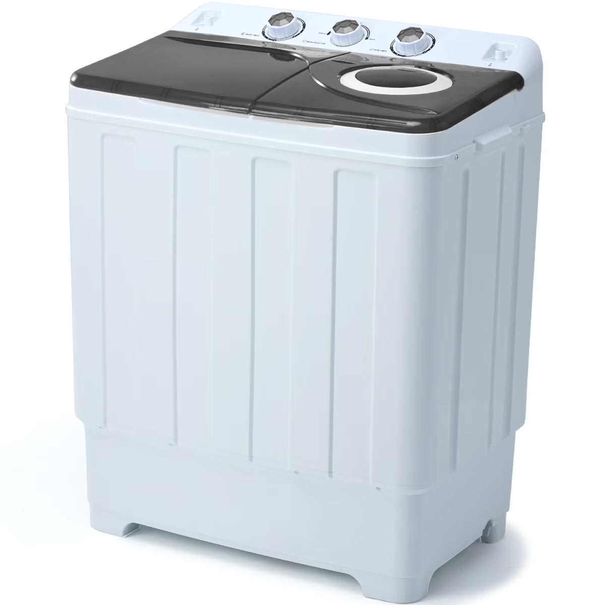 Clickoods 28lbs Portable Washing Machine Twin Tub, Compact Washer with Drain Pump, Semi-Automatic washer dryer combo, Blue