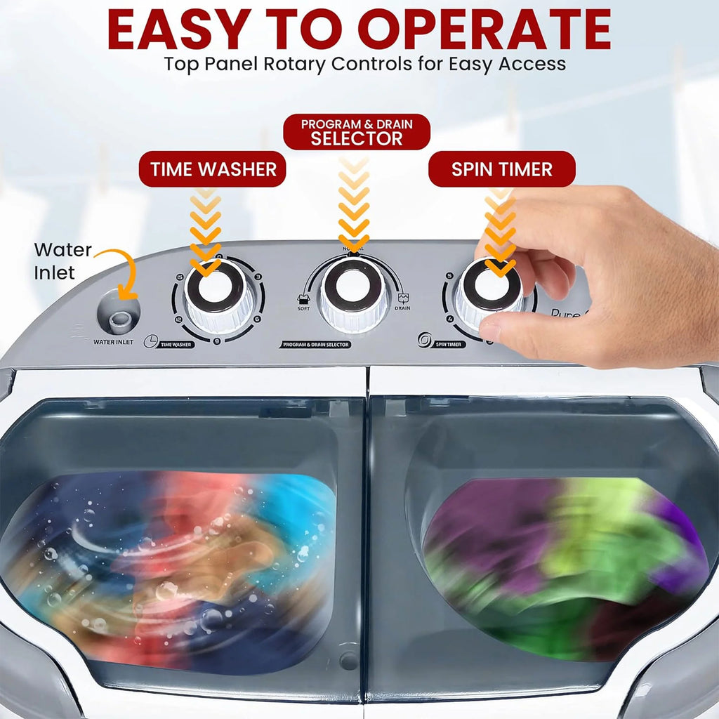 Open Box Pyle Pure Clean 110 Volt 2 in 1 Compact and Portable Washer and Dryer