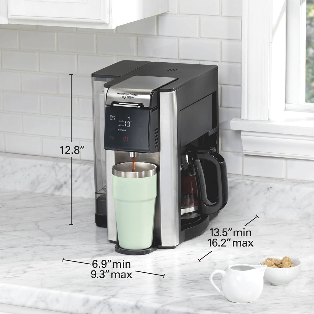 Hamilton Beach FlexBrew Advanced 5-in-1 Coffee Maker, Removable Dual-Position 60 oz. Water Reservoir, 49927