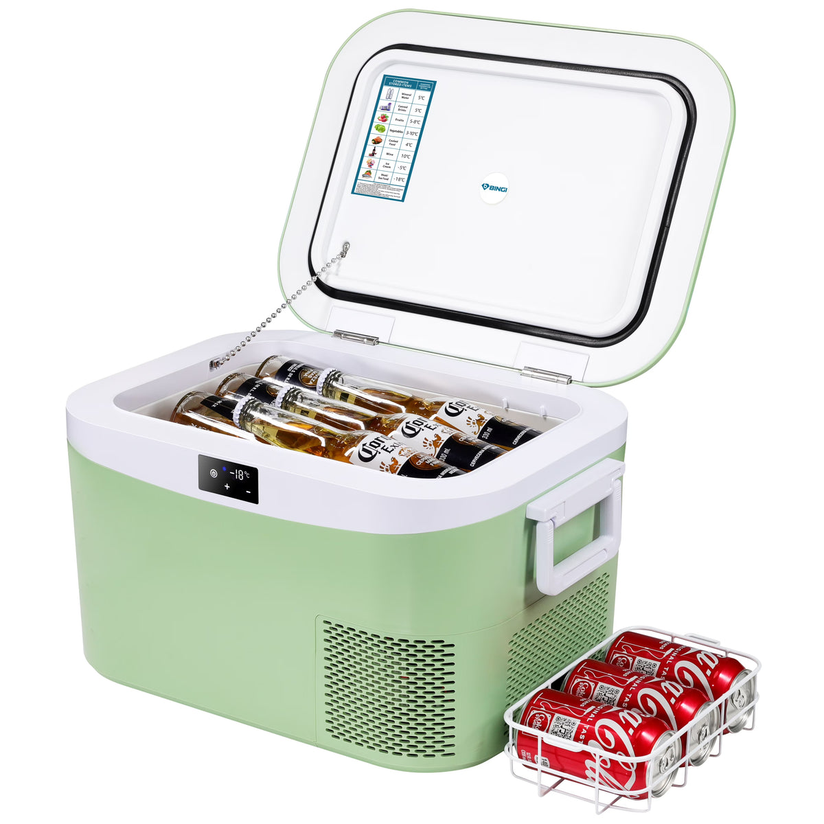 Portable Fridge 19 QT(18 Liter) 12 Volt Fridge Car Freezer Compressor Cooler 12/24V DC 110��240V AC for Camping Truck RV Boat & Home Use -18��~+15��