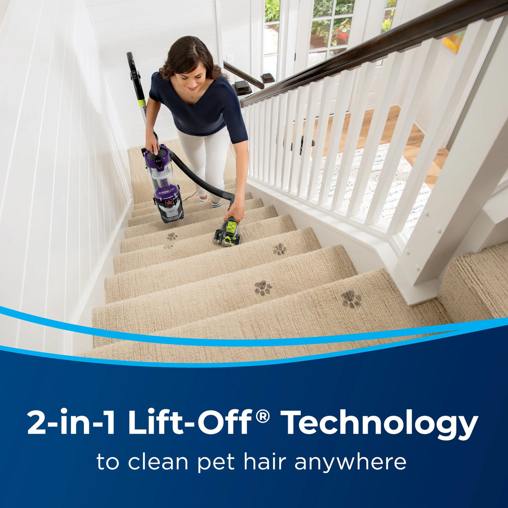BISSELL Upright Vacuum, PowerLifter Swivel Lift-Off Pet, Pet Friendly, Powerful Suction, Tangle-Free Brush Roll, SMARTSEAL Allergen System, Hard Floor and Carpet, TurboBrush Pet Tool, 2920F, Grey
