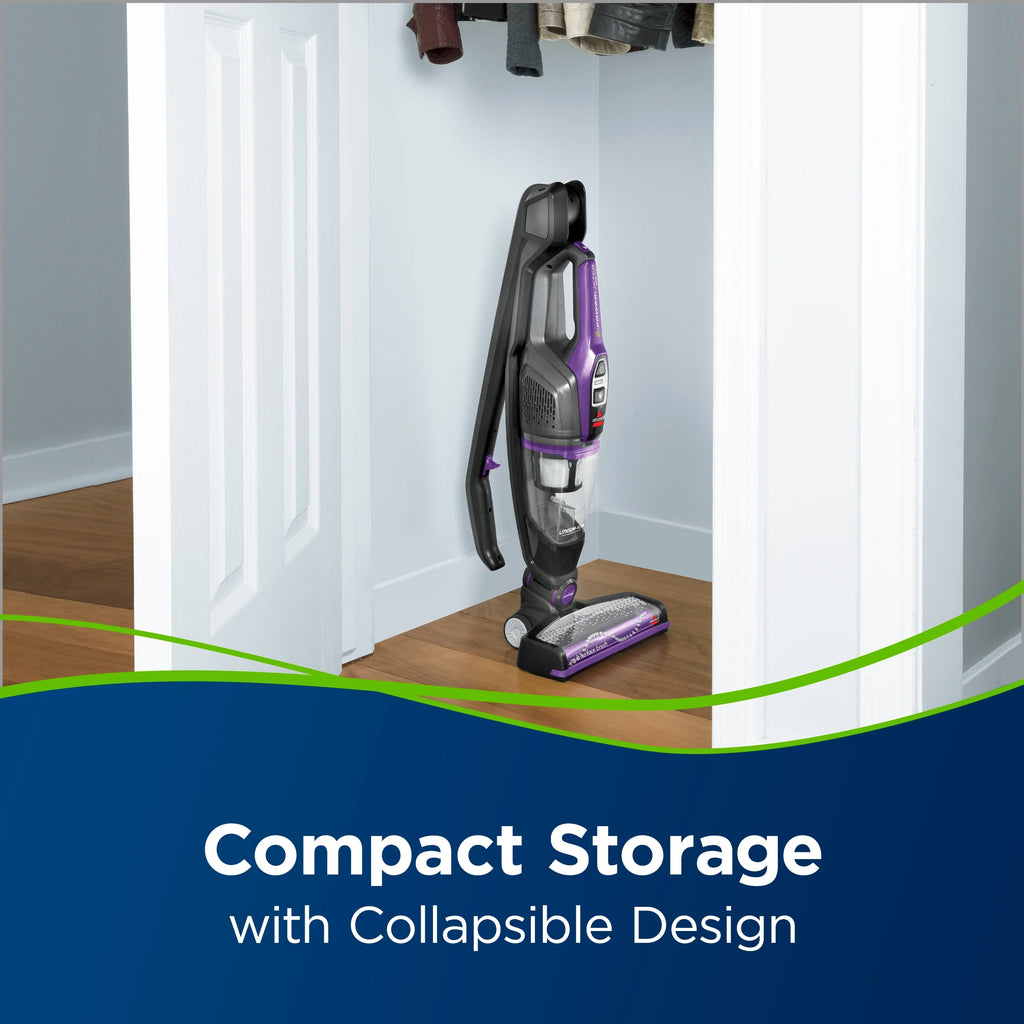 BISSELL PowerLifter Ion Pet Cordless Stick Vacuum, Carpet, Area Rugs, Hard Floor, Upholstery, 2 Way Fold Handle, Freestanding, Removeable Hand Vac, 3191, Purple