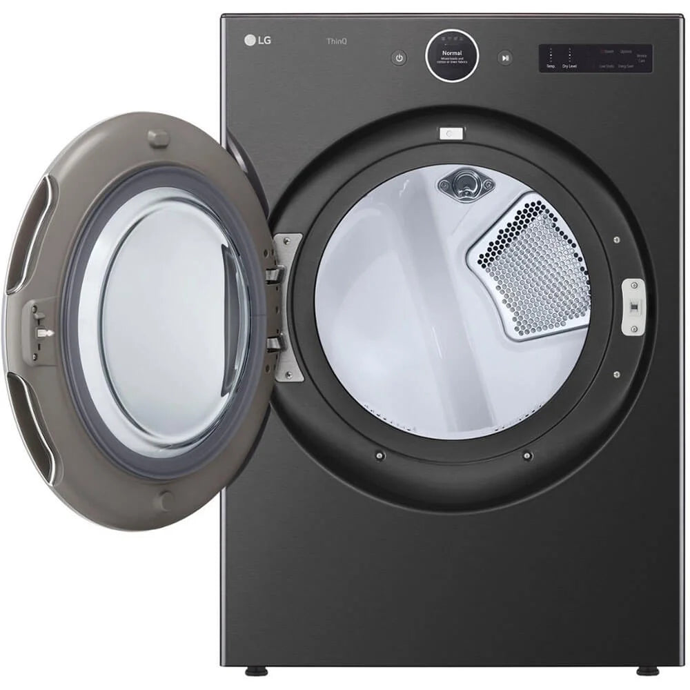 LG DLEX6700B 7.4 Cu. Ft. Black Steel Stackable Front Load Smart Electric Dryer with TurboSteam