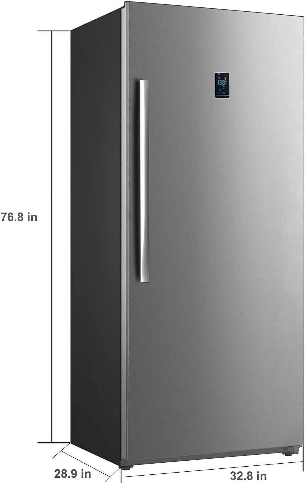 Smad Upright Freezer, Standup 21 Cu ft  Frost Free with Drawers Stainless Steel Standing Convertible Refrigerator for Garage Kitchen Use