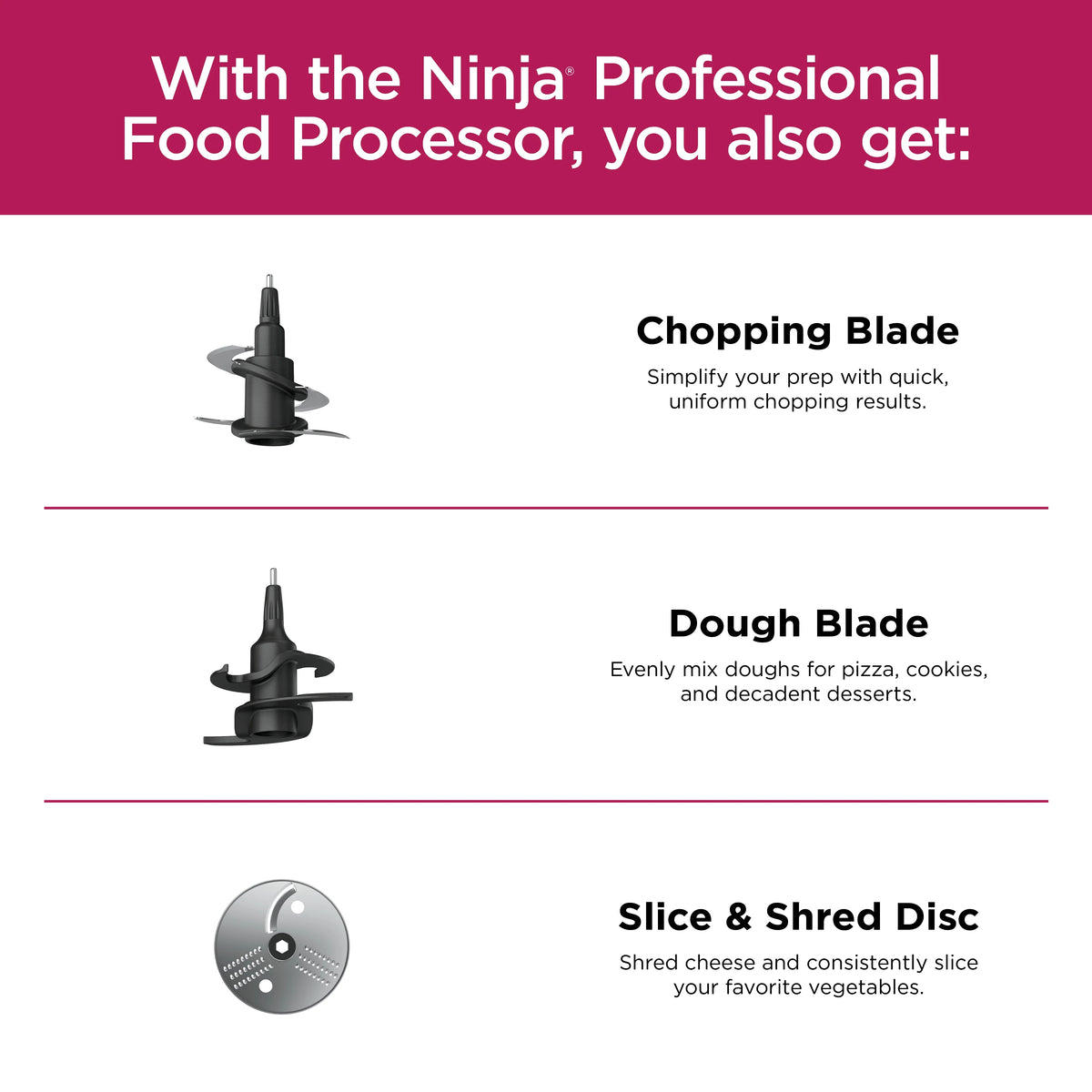 Restored Ninja® Professional Food Processor, 850 Watts, 9-Cup Capacity, Auto-iQ Preset Programs, BN600 (Refurbished)