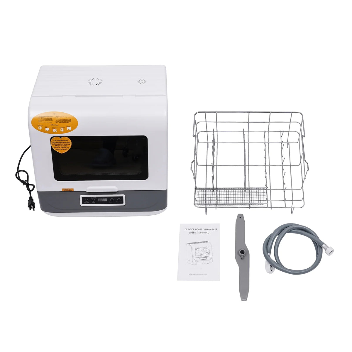 Peakora Portable Countertop Dishwasher, 3-in-1 Function Flip-Top Dishwasher, 800w Mini Dishwasher for Small Households Apartments Boats 17.72*15.75*17.32in