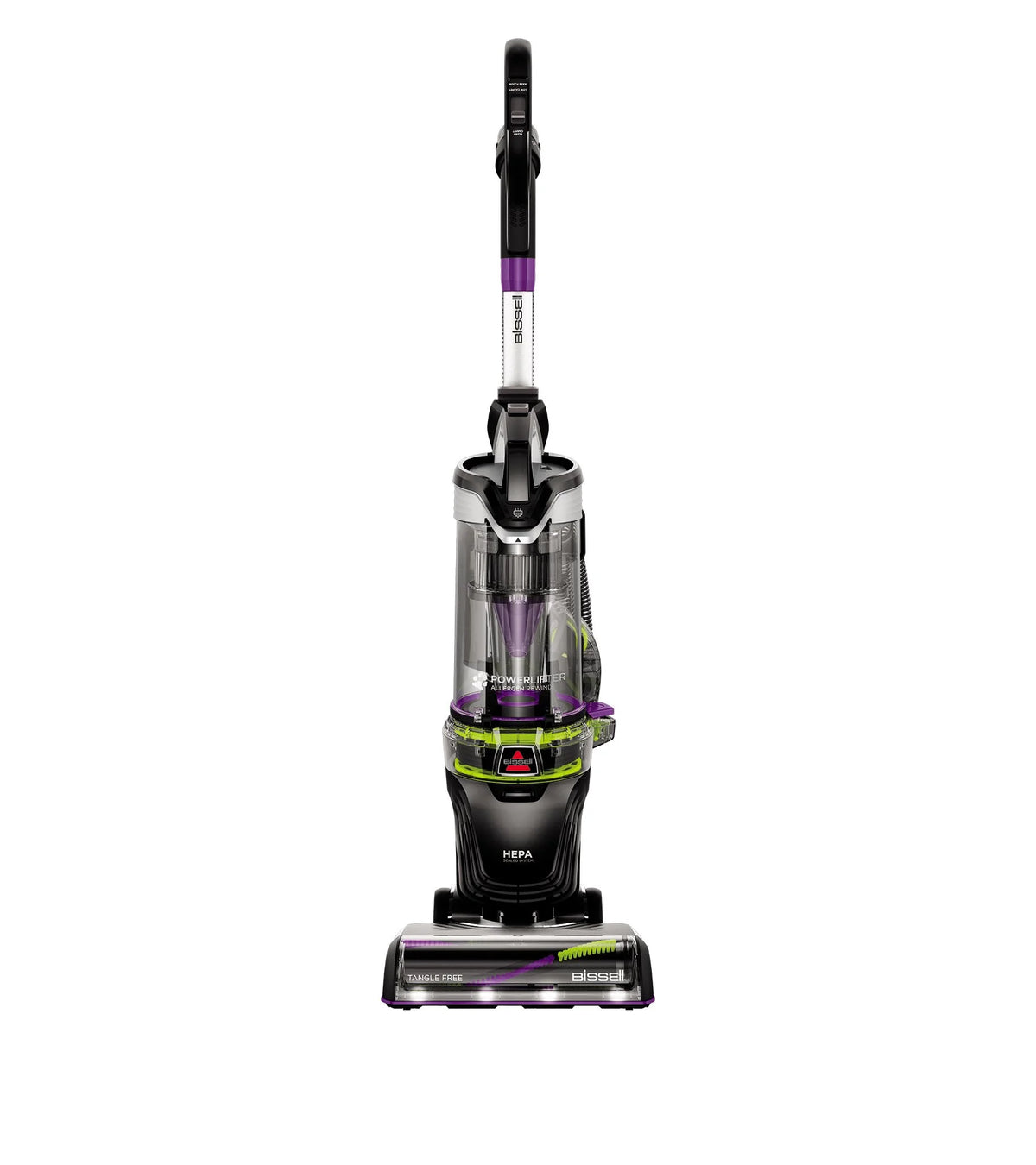 BISSELL Upright Vacuum, PowerLifter Allergen Pet Rewind, Pet Friendly , Bagless, HEPA filter, with Tangle Free Brush Roll, Swivel Steering and LED Headlights, 3404, Black