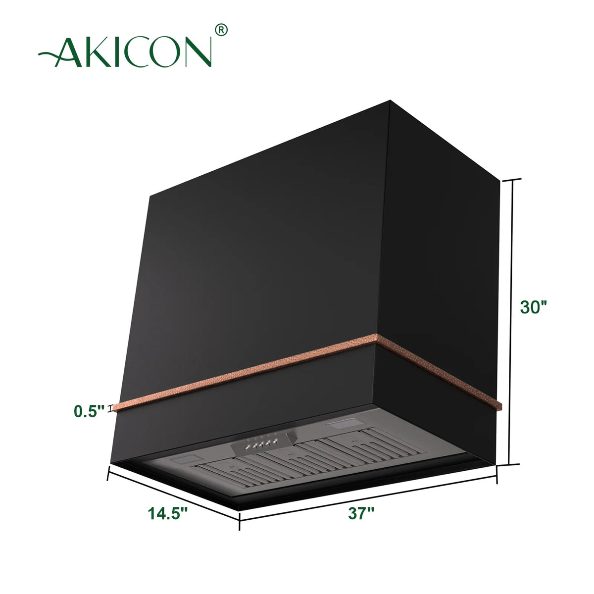 Akicon Range Hood 36 Inch, Ultra Quite Stainless Steel Kitchen Hood, Wall Mount Square Vent Hood with LED Light and Dishwasher-Safe Filters, Hood Vents for Kitchen, 3 Speeds, 600 CFM (AK-HS36HB-SWG)