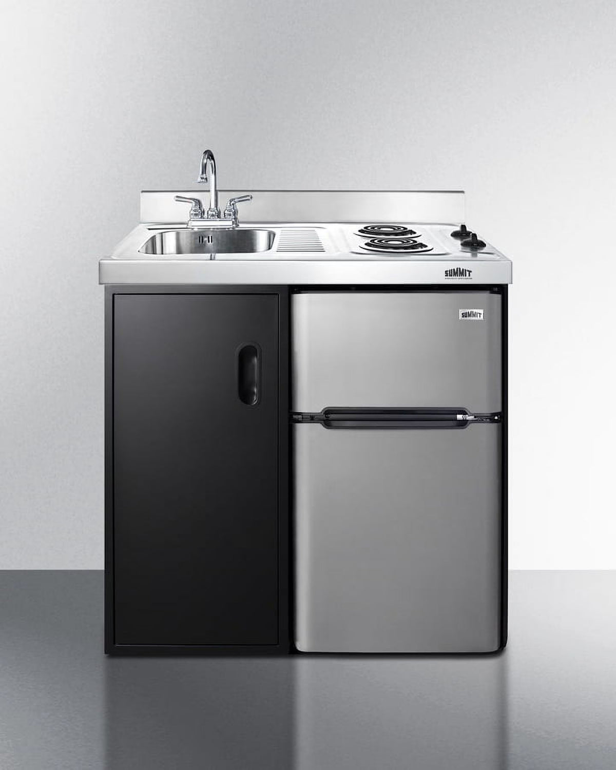 36" Wide All-In-One Kitchenette, Glass Burners