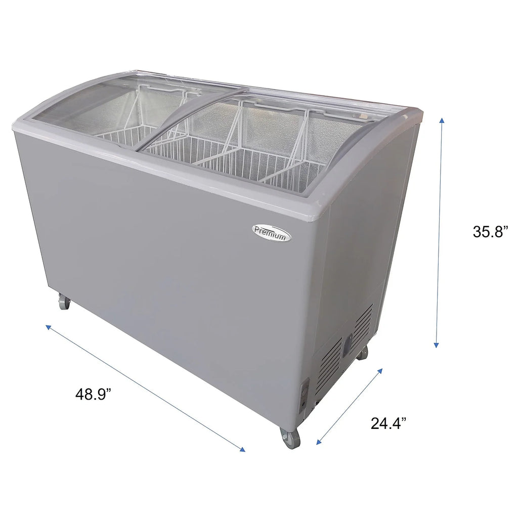 Premium Levella 7.4 cu. ft. Curved Glass Top Chest Freezer White (PFR740G)