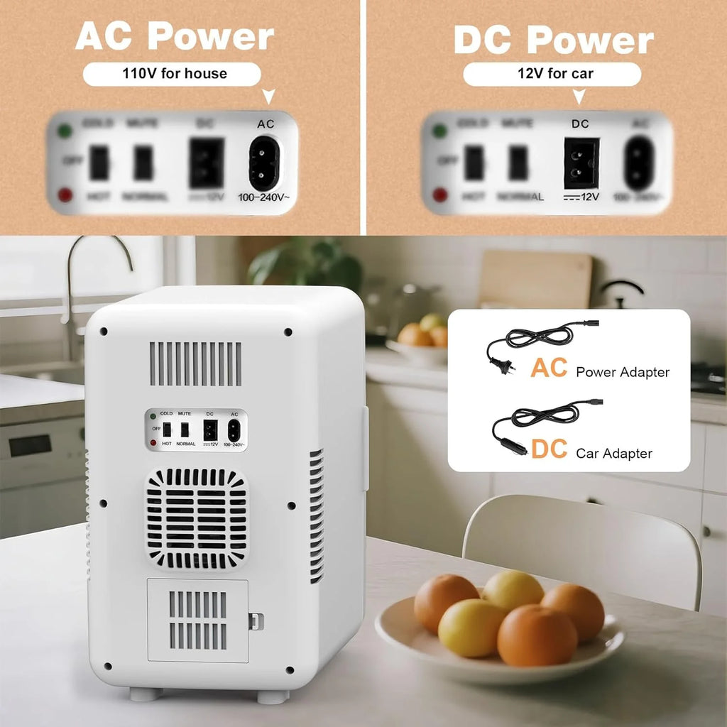 Advwin 22L Mini Fridge for Bedroom, Small Skincare Refrigerator Cooler for Drinks, Dorm, Office, White