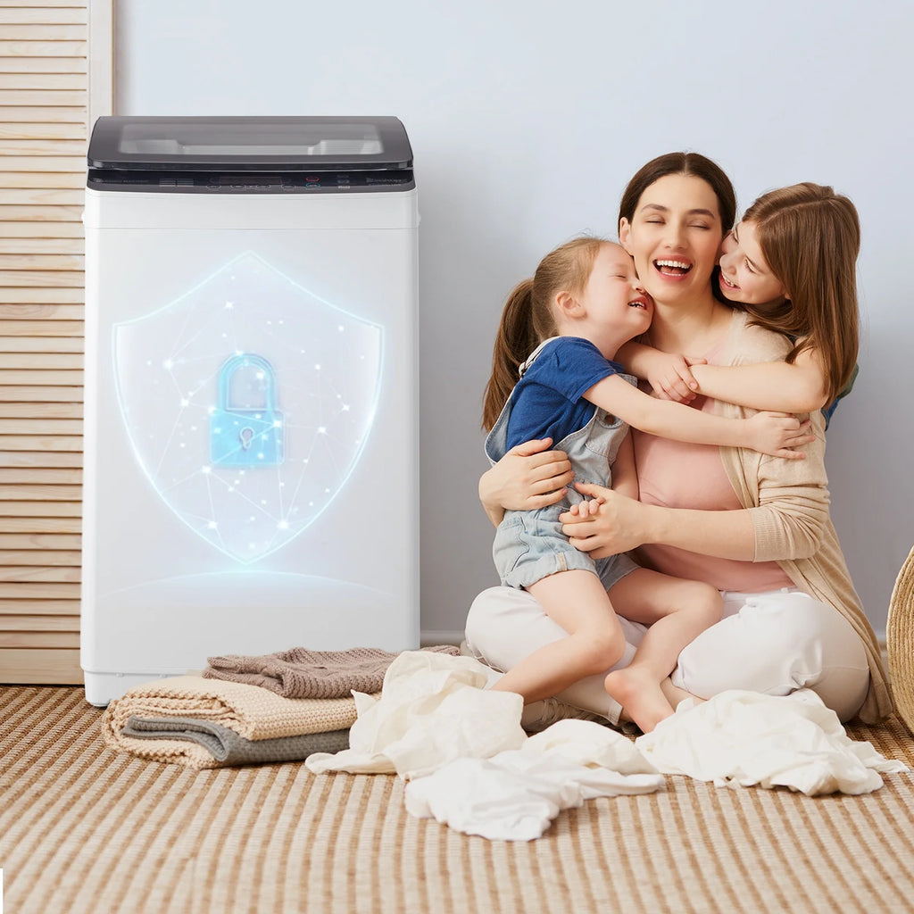 UbesGoo 15.6LBS Portable Washing Machine, Full-Automatic Electric Laundry Machine with Stainless Steel Drum,Compact Washer, Washer and Dryer Combo with Drain Pump for Apartment, Dorms, RV