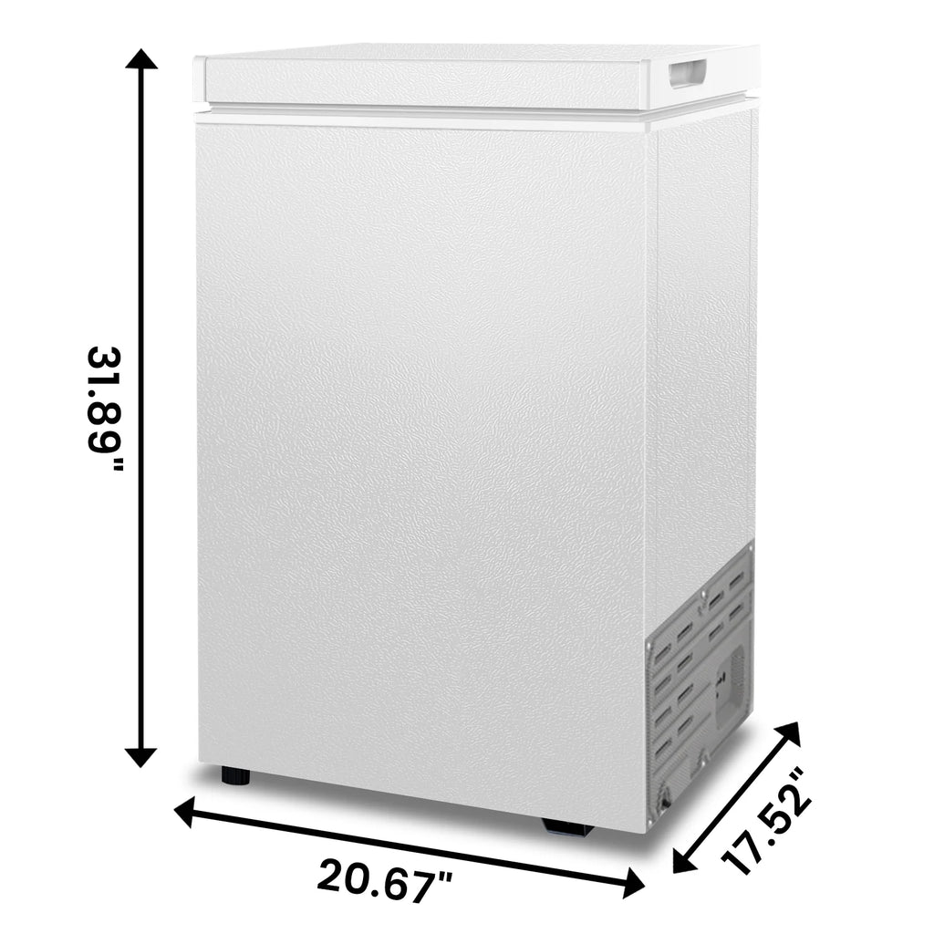 KNDKO 2.8cu.ft Chest Freezer, Freestanding Top Open Door Mini Freezer with Adjustable 7 Thermostat, Removable Basket and Bottom Defrost Water Drain for Apartment/Home, White