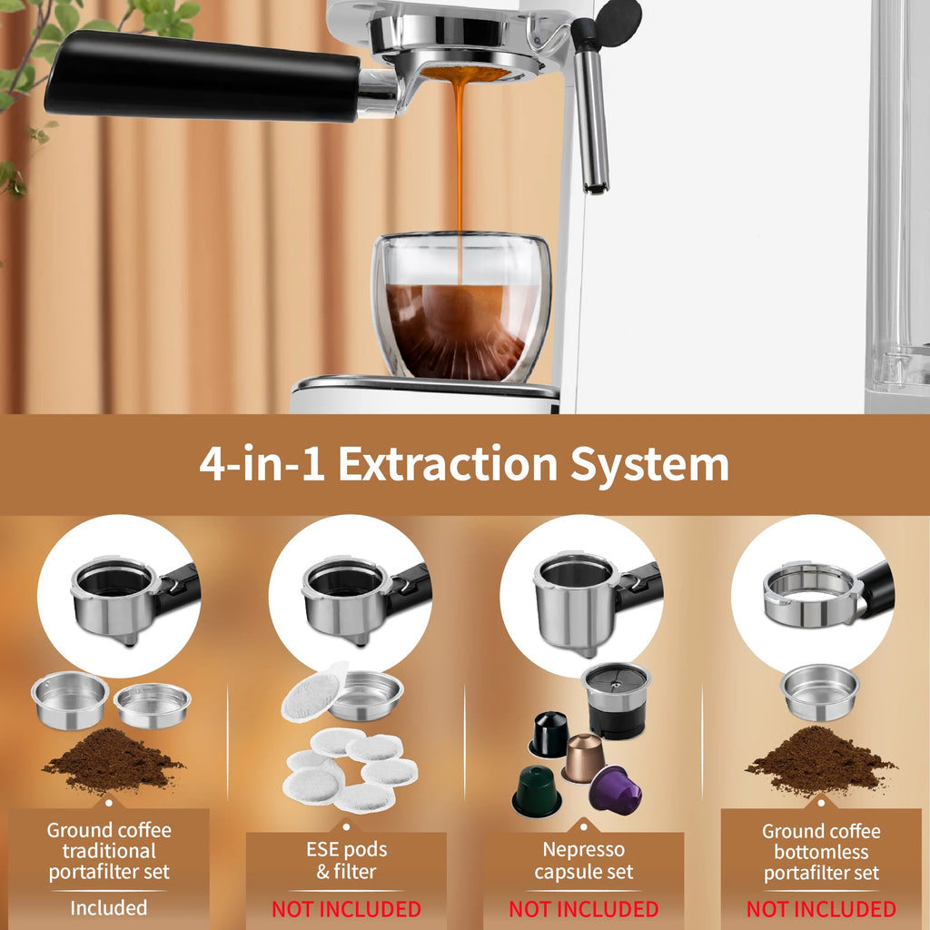 Gevi 20 Bar Espresso Machine, Coffee Maker with Milk Frother��White