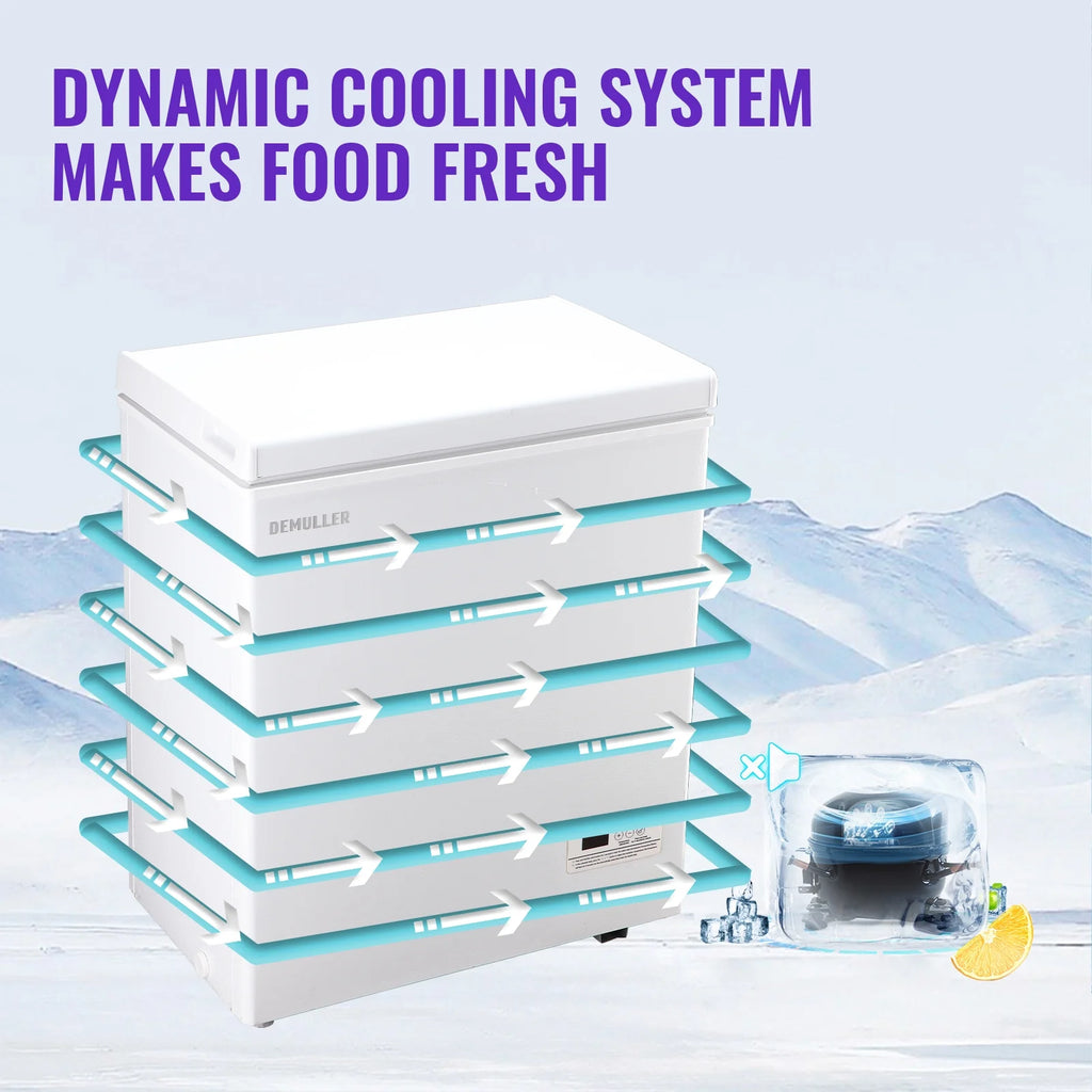 DEMULLER 4.0 Cu.ft Deep Freezer Top Open Door Compact Freezer with Two Removable Storage Baskets