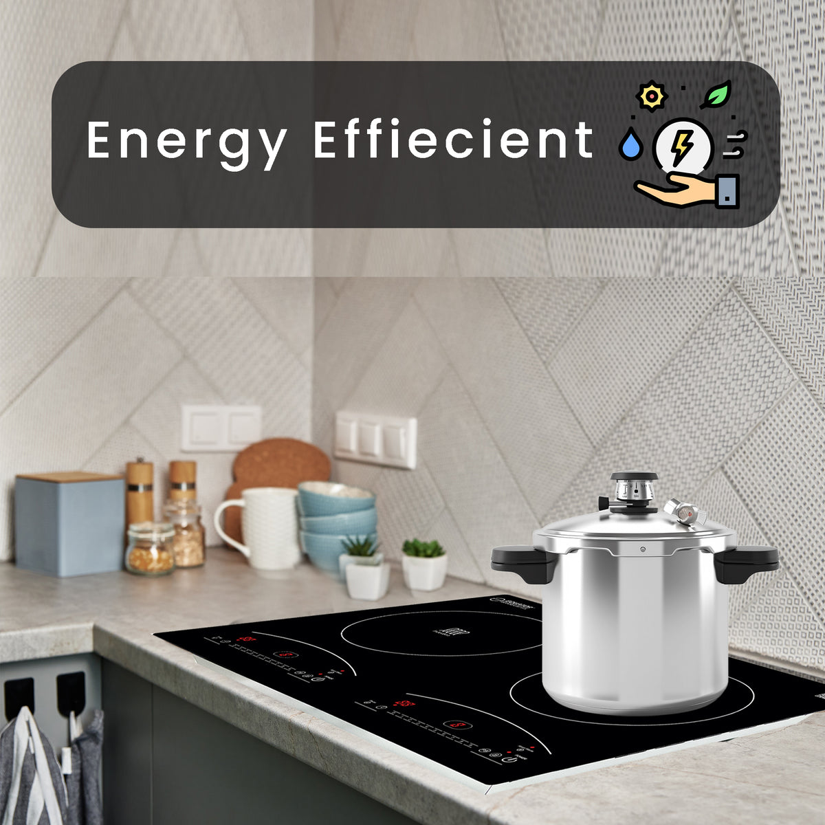 Equator 20" Electric Hybrid CERAMIC-INDUCTION 2 Burner Cooktop with 9 Power 110V