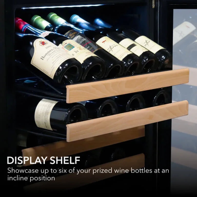 Whynter 24 inch Wine Cooler Refrigerator, 46 Bottle Wine Fridge, Freestanding & Built-in with Reversible Glass Door