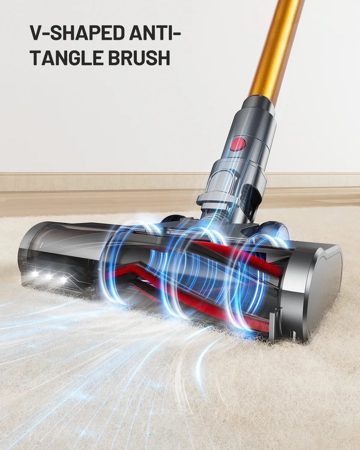 AZVKEA Cordless Vacuum Cleaner 550W 55KPA 60Mins Stick Vacuum Cleaner for Home Hardwood Floor Carpet Pet with Display
