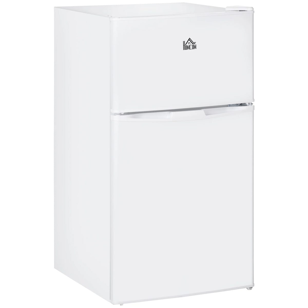 Harper & Bright Designs Double Door Mini Fridge with Freezer, 3.2 Cu.Ft Compact Refrigerator with Adjustable Shelf, Adjustable Thermostat and Reversible Door for Bedroom, Dorm, Home Office, White
