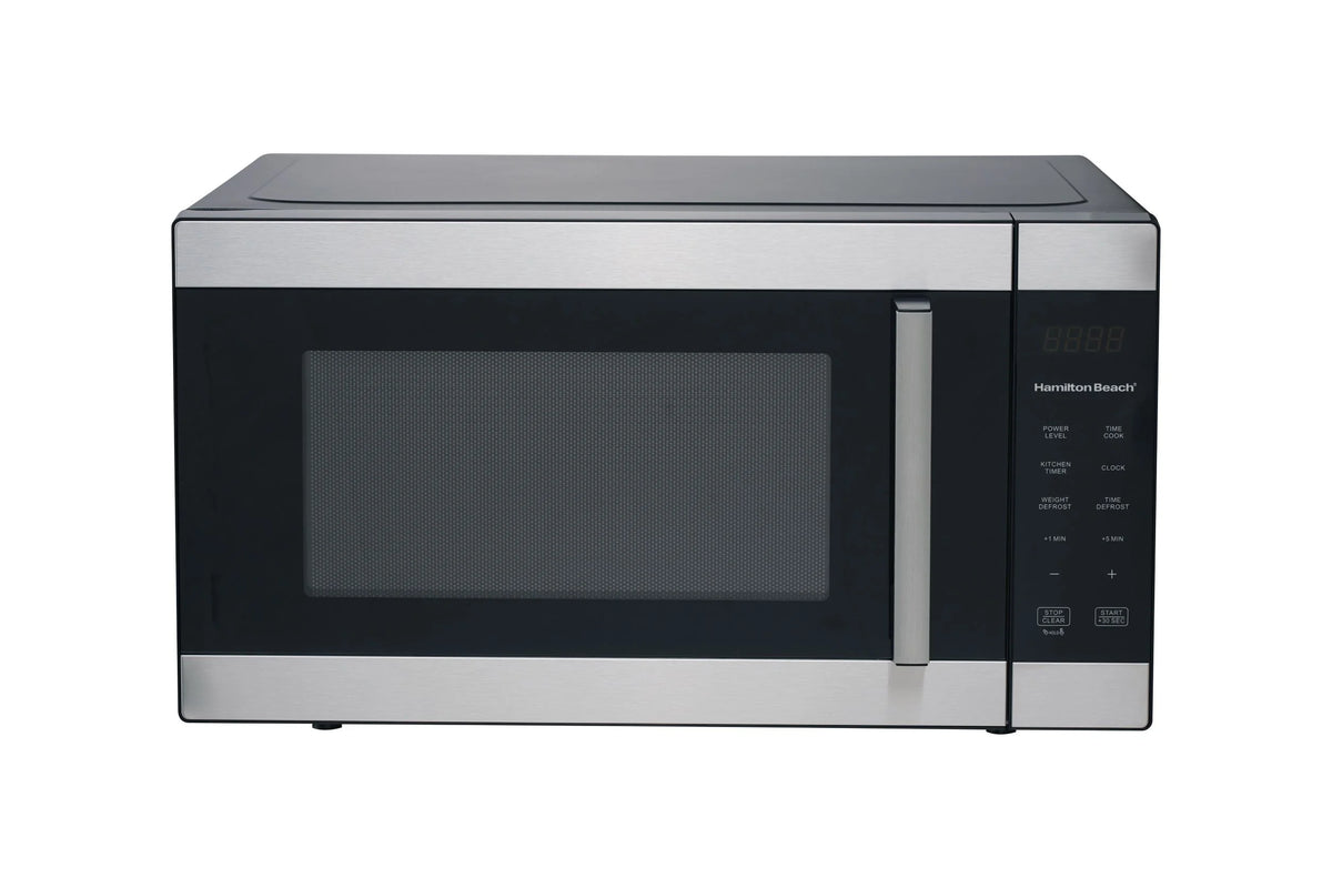 Hamilton Beach 1.6 Cu ft Sensor Cook Countertop Microwave Oven, 1100 Watts, Stainless Steel, New