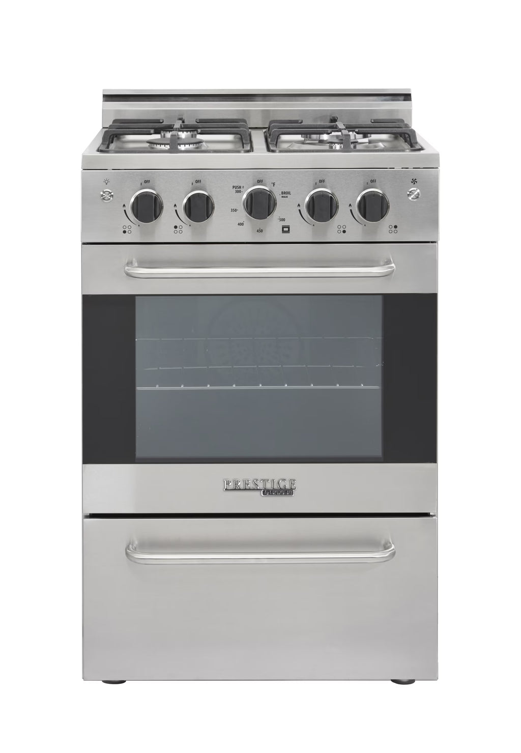Unique Prestige 24�?2.3 cu ft Double Oven Gas Range in White