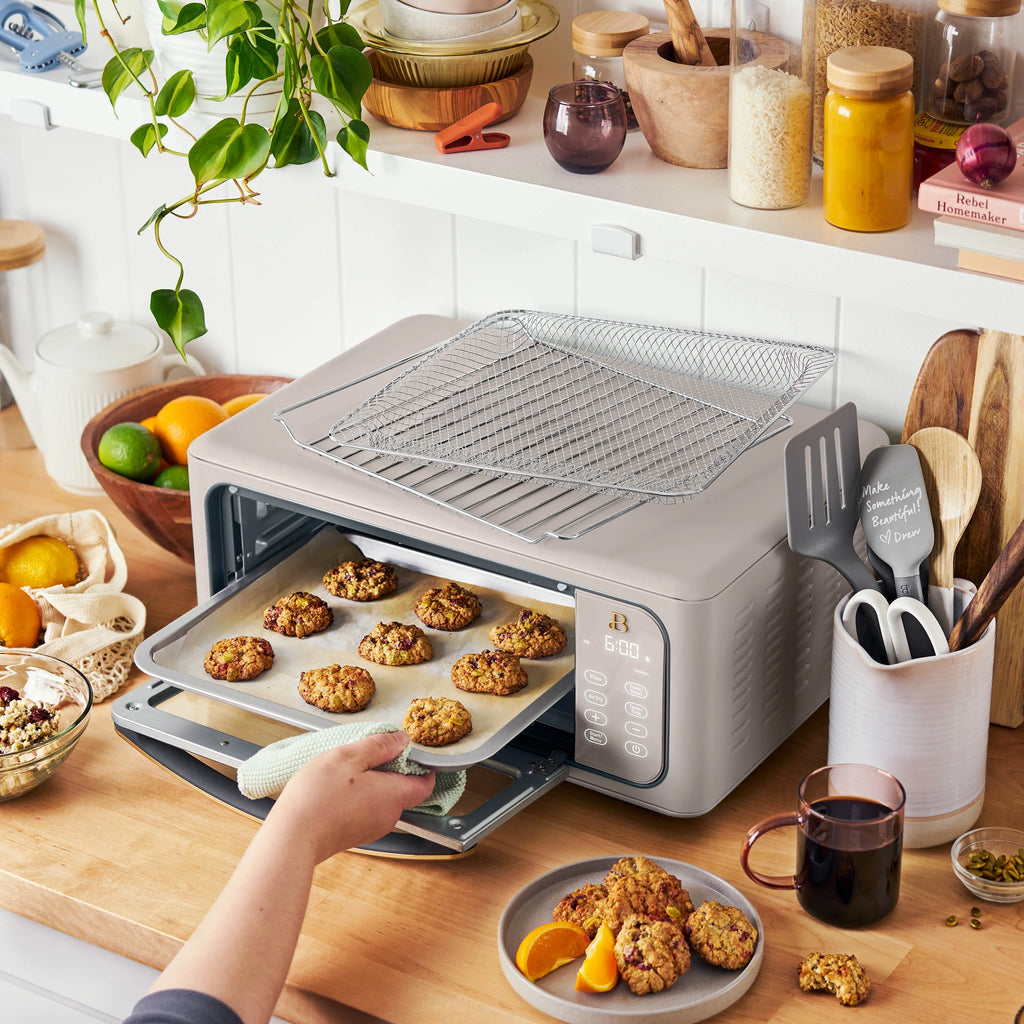 Beautiful Infrared Air Fryer Toaster Oven, 9-Slice, 1800 W, White Icing by Drew Barrymore