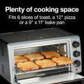 Simply-Crisp Air Fryer Toaster Oven Combo, 4-in-1 Countertop Convection Oven with Bake & Broil, Fits 6 Slices Bread or 12" Pizza, Auto Shutoff, Black