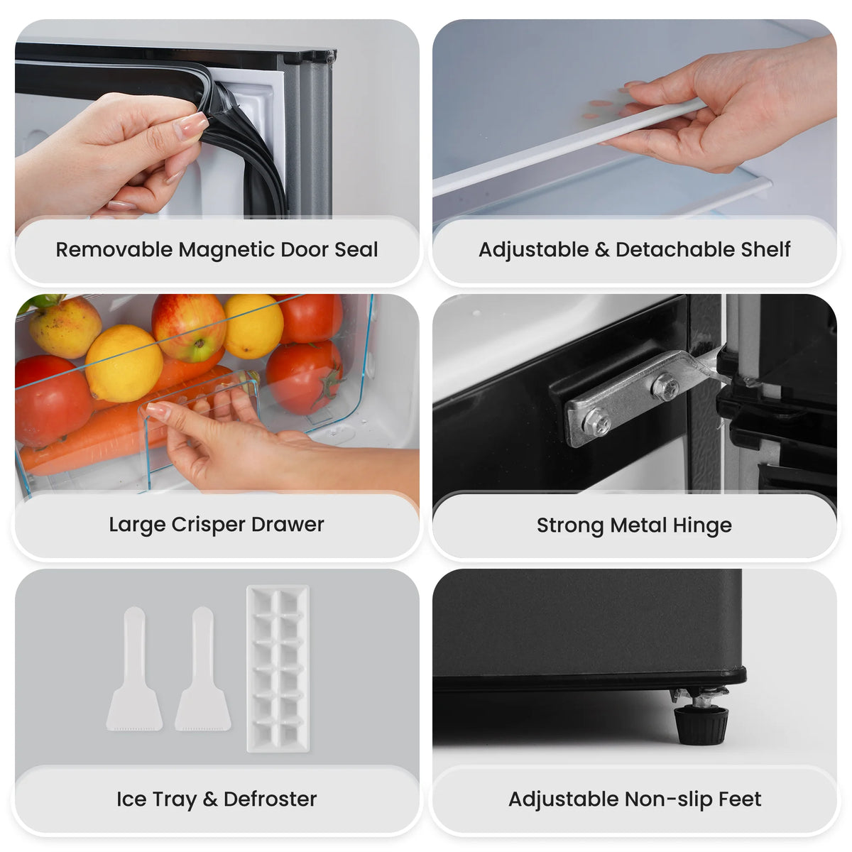 MaxKare 3.6 cu.ft Mini Fridge with Freezer, Perfect for Dorm, Small Spaces, Large Capacity, Energy Efficient- Dark Gray
