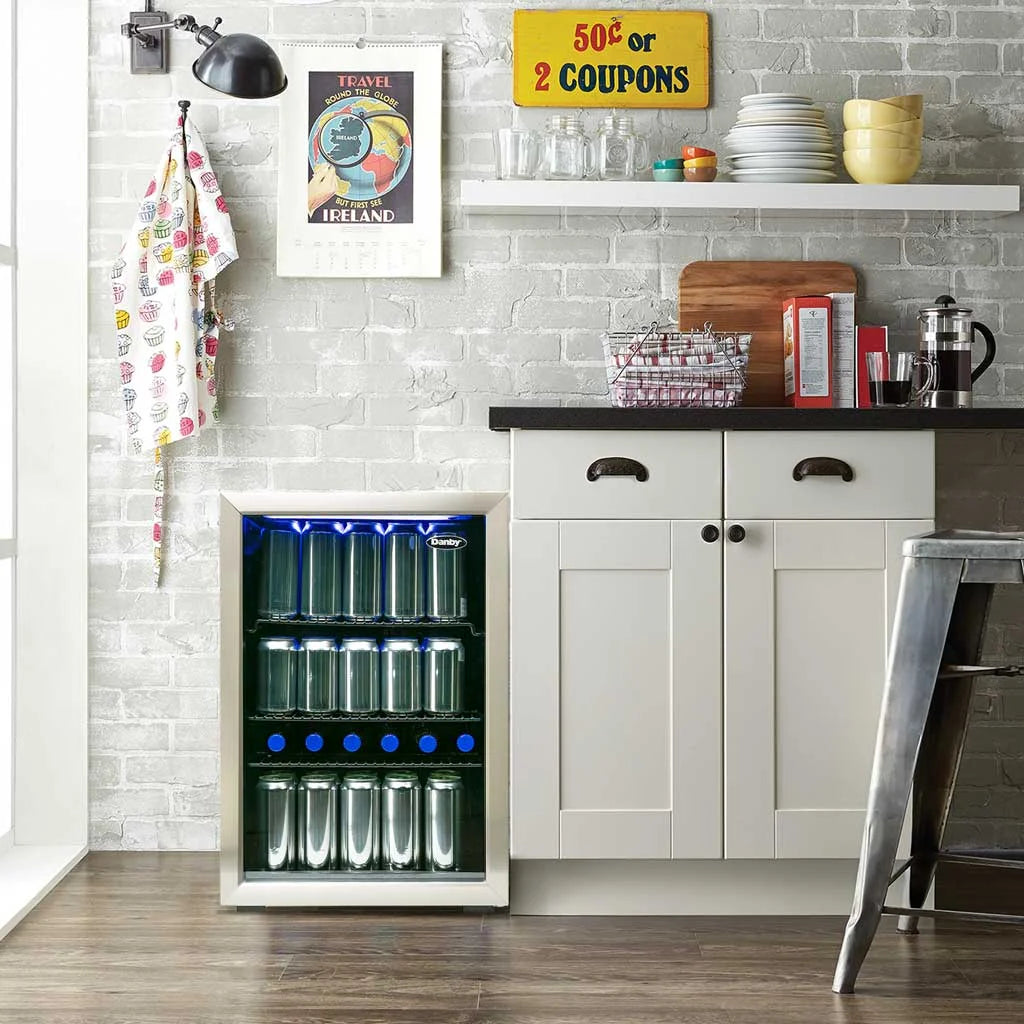 Danby 2.6 cu. ft. Free-Standing Beverage Center in Stainless Steel DBC026A1BSSDB