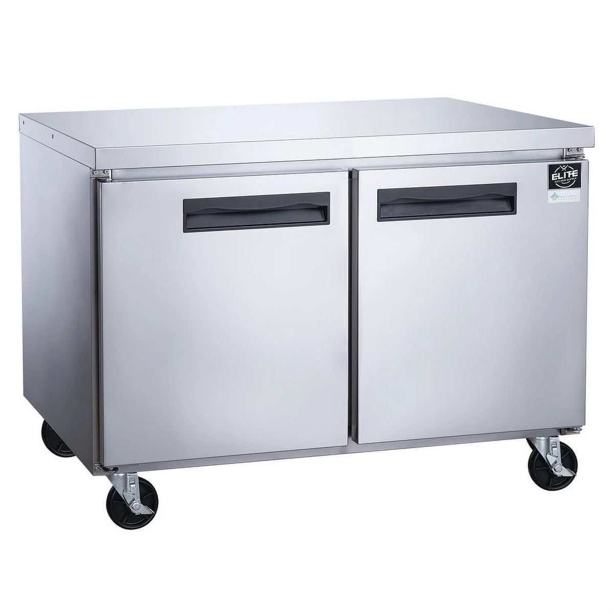 60 in. Two Door Commercial Undercounter Freezer in Stainless Steel 15.53 cu. ft.