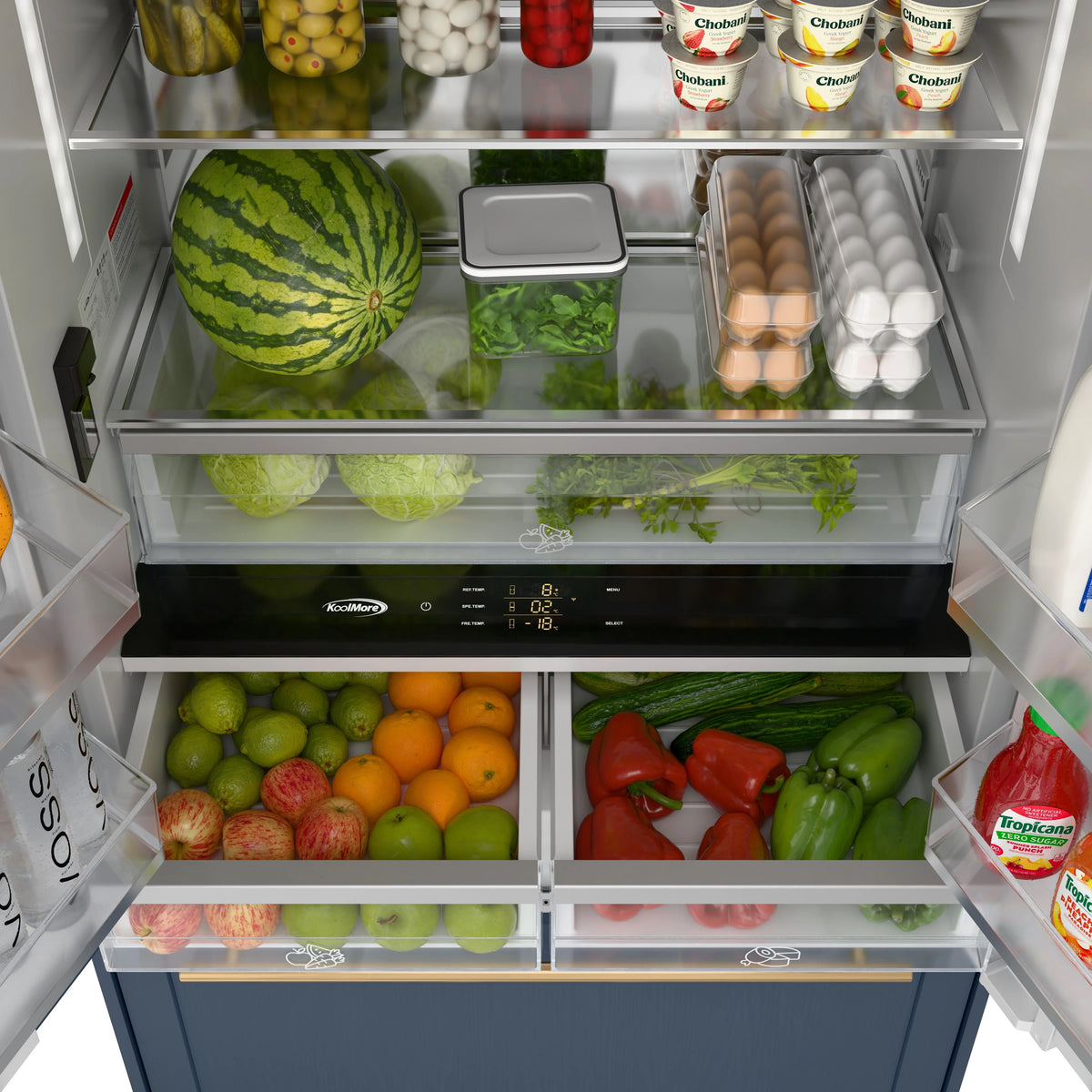 36 In. Panel Ready French Door Refrigerator With Ice maker, water dispenser, Frost Free . 19.6 total cubic feet
