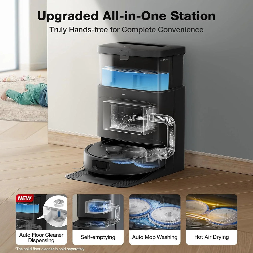 ECOVACS DEEBOT N30 Omni Robot Vacuum & Mop, 10000Pa Suction, TruEdge Mopping, ZeroTangle 2.0 Technology